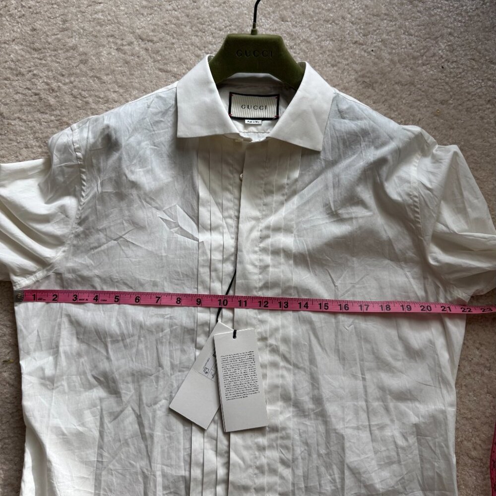 Gucci men's dress shirt, size 17, Ivory - Picture 4 of 12